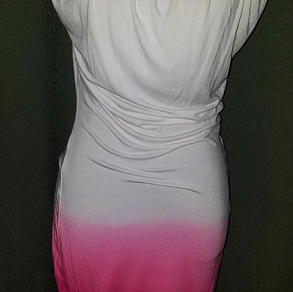Venus Dress Drape Front Tie Dye Wht/Pink XS - Picture 3 of 10